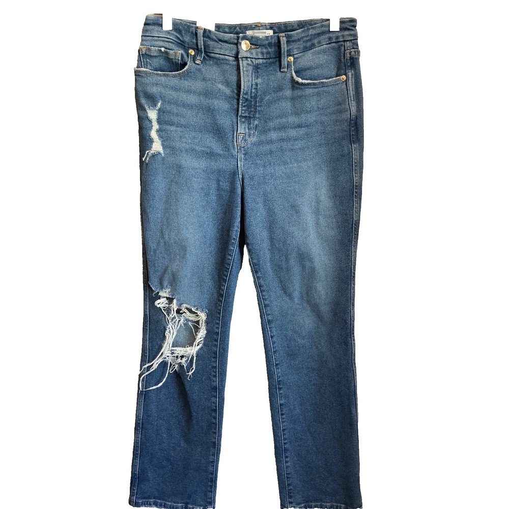 Good American Jeans Womens Size 8/29 Blue Denim Good Legs Straight High Rise NEW
